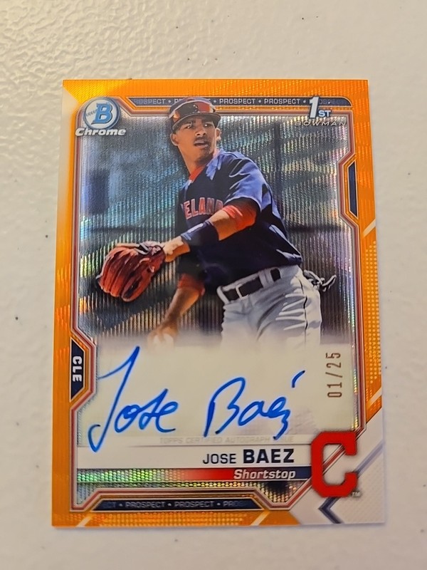 2021 Bowman Chrome 1st Autographed Jose Baez #CPA-JB Auto  #1 of 25 ORANGE 🍊