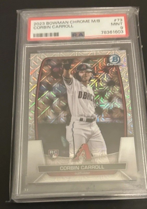 CORBIN CARROLL 2023 BOWMAN CHROME MOJO REFRACTOR ROOKIE - PSA 10