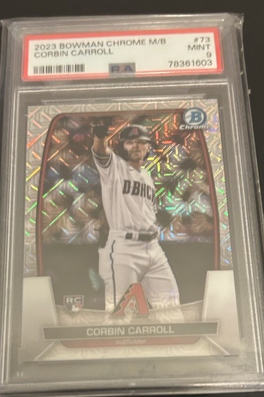 CORBIN CARROLL 2023 BOWMAN CHROME MOJO REFRACTOR ROOKIE - PSA 10 view 2