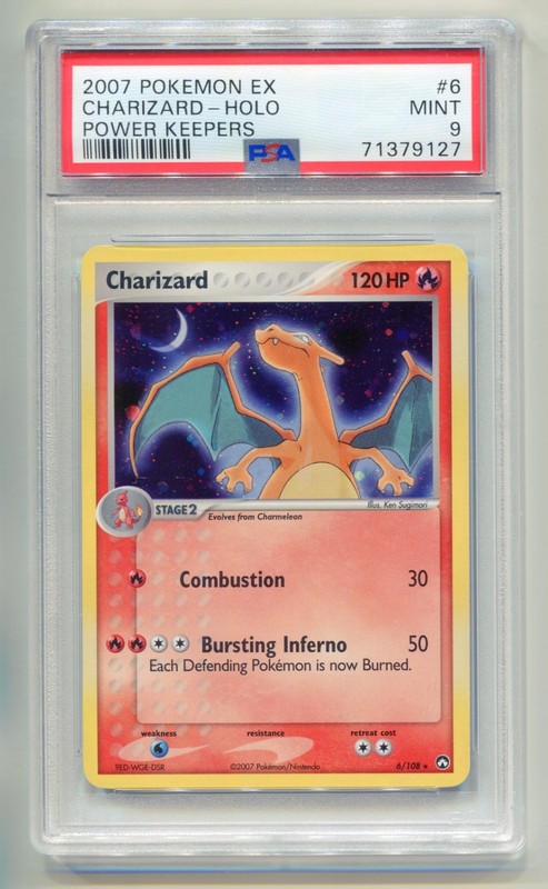 2007 POKEMON EX POWER KEEPERS CHARIZARD #6/108 RARE HOLO FOIL PSA 9 E2