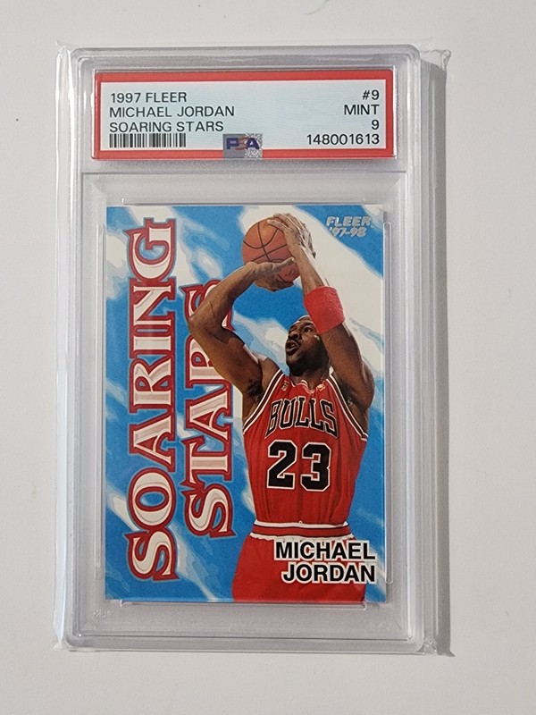 MICHAEL JORDAN 🔥 1997 Fleer Soaring Stars #9 PSA 9 MINT INSERT SP 🔥🔥