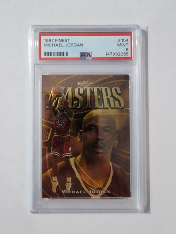 1997 Topps Finest 154 Michael Jordan Gold Masters Rare Chicago Bulls - PSA 9