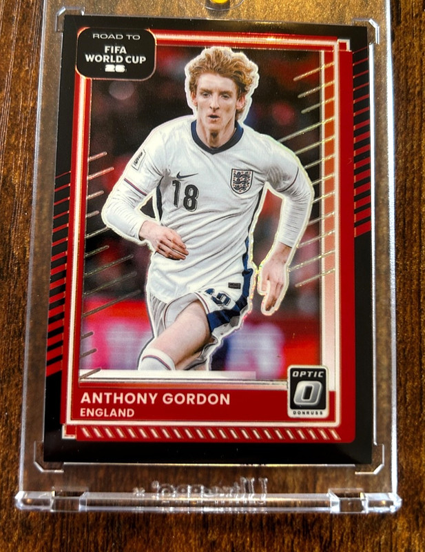 Anthony Gordon 1 of 1 Donruss Road to FIFA World Cup 26 Black Optic 1/1 England