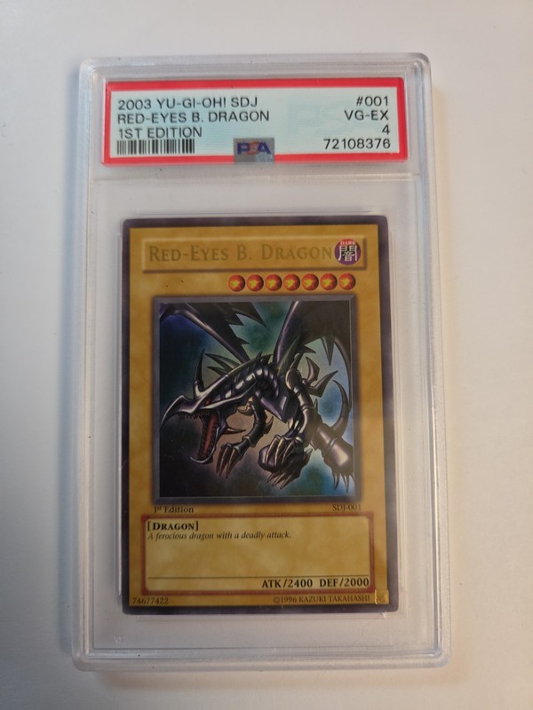 2003 YuGiOh Red Eyes Black Dragon 1st Edition Starter Deck Joey PSA 4 