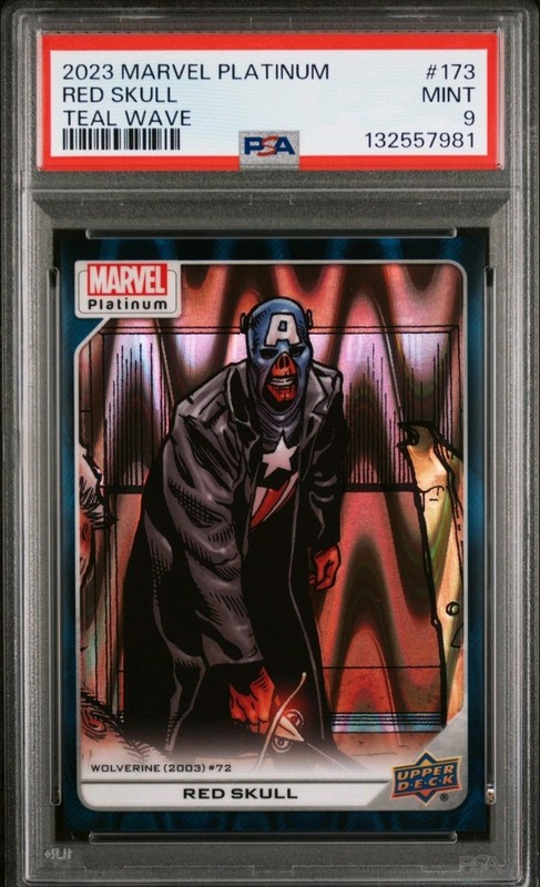 2023 RED SKULL PSA 9 UPPER DECK MARVEL PLATINUM TEAL WAVE #'d /799 