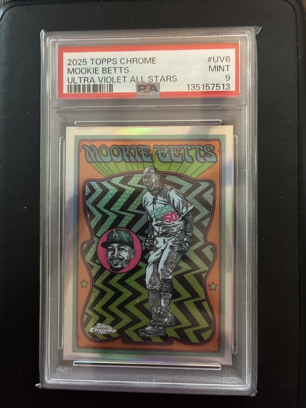 2025 Topps Chrome Case Hit Ultraviolet All-Stars Mookie Betts LA  Dodgers PSA 9