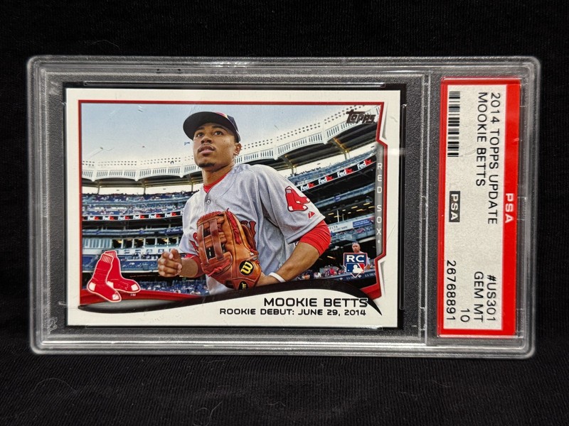 MOOKIE BETTS RED SOX DODGERS 2014 TOPPS UPDATE ROOKIE CARD US301 GEM MINT PSA 10