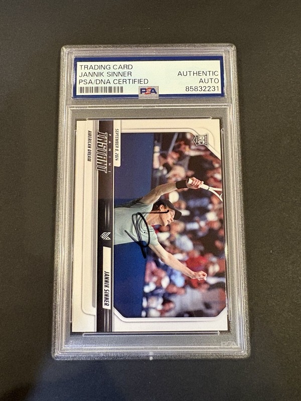 Jannik Sinner Signed Rookie Card PSA/DNA Auto Tennis US Open Italy ATP