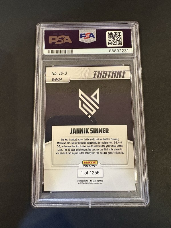 Jannik Sinner Signed Rookie Card PSA/DNA Auto Tennis US Open Italy ATP view 2