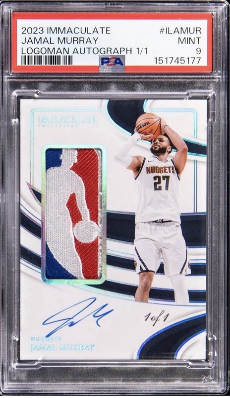 2023-24 Panini Immaculate Jamal Murray Logoman Autographs Patch Auto 1/1 PSA 9