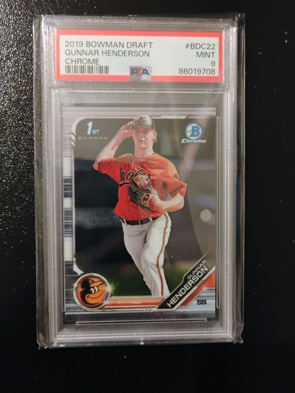 2019 Bowman Draft Gunnar Henderson Chrome #BD-22 (RC) #BDC22 PSA 9 Orioles 🔥🔥