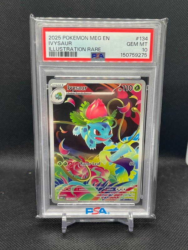 2025 POKEMON MEGA EVOLUTION IR ILLUSTRATION RARE IVYSAUR 134/132 PSA 10