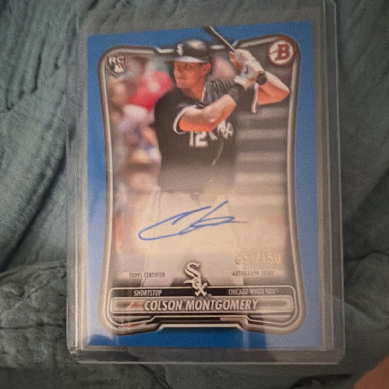 Topps 2023 Bowman Chrome Colson Montgomery CPAC-CM Blue Auto /150 White Sox