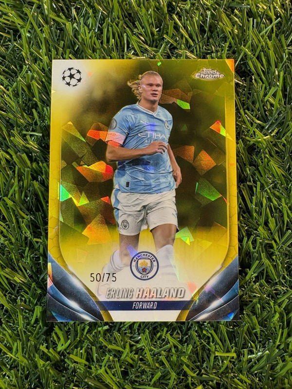 2023-24 Topps Chrome Sapphire UCC Erling Haaland Yellow Sapphire /75 Man City