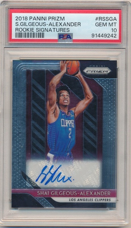 SHAI GILGEOUS-ALEXANDER 2018/19 PANINI PRIZM ROOKIE AUTOGRAPH SP AUTO PSA 10 GEM