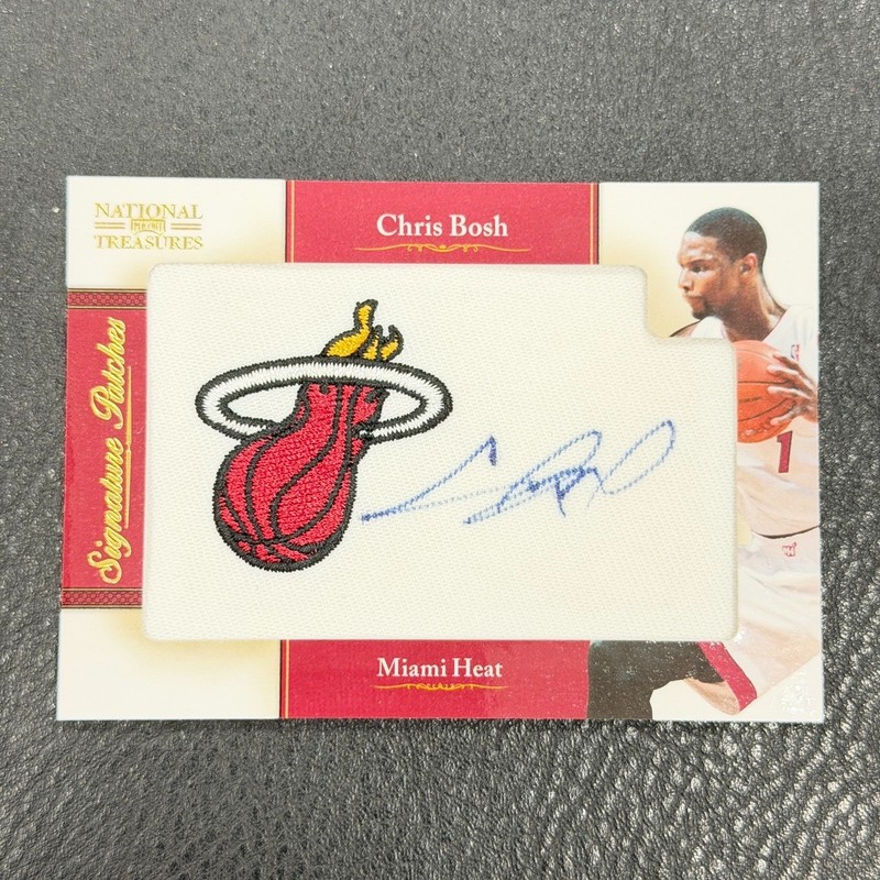 Chris Bosh 2011-12 Panini National Treasures Heat Team Logo Patch Auto 9/25 HK