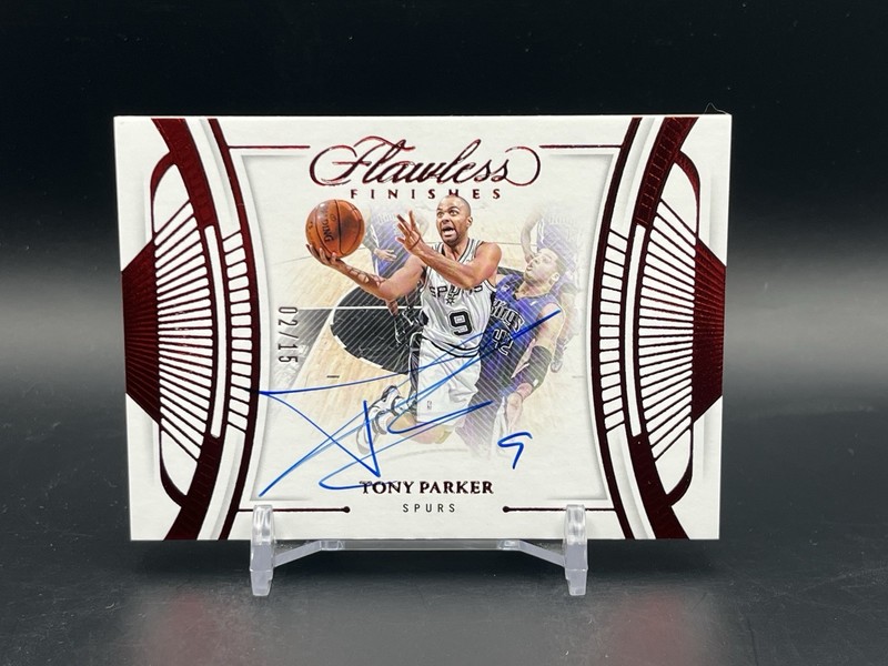 2023-24 Flawless - Flawless Finishes TONY PARKER Auto /15 Ruby #FF-TPK HOF Spurs