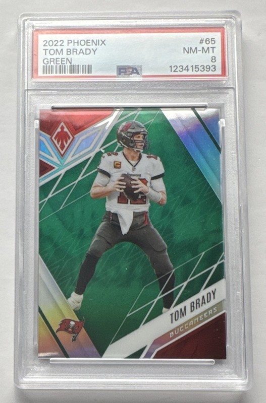 2022 Panini Phoenix - Tom Brady #65 Green /25 PSA 8 NFL Buccaneers view 1