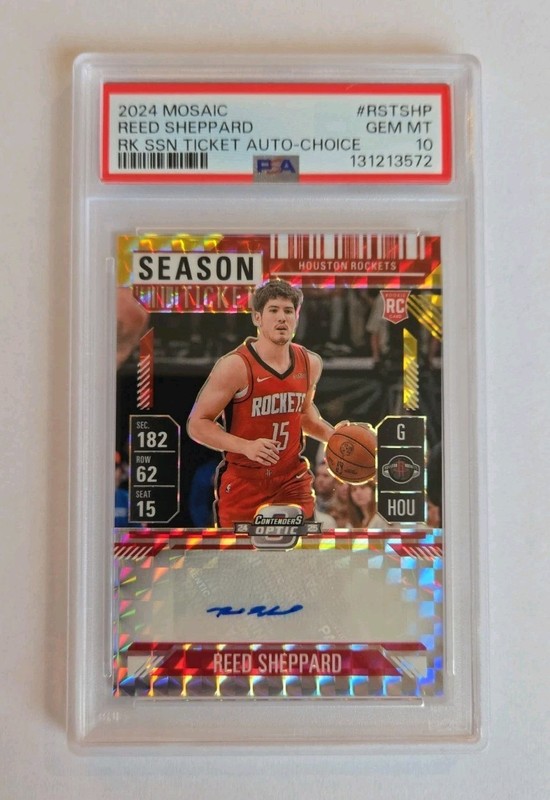 2024 PANINI MOSAIC ROOKIE SEASON TICKET AUTO-CHOICE REED SHEPPARD RC AUTO PSA 10
