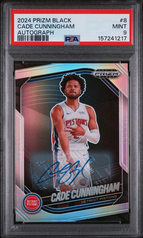 2024 Prizm Black Cade Cunningham Autograph Silver Prizm PSA 9