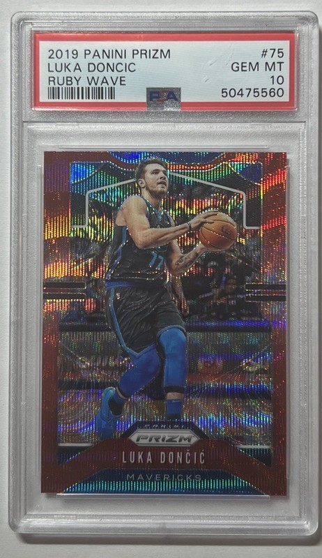 Luka Doncic 2019-20 Panini Prizm Ruby Wave #75 PSA 10 GEM MT Dallas Mavericks
