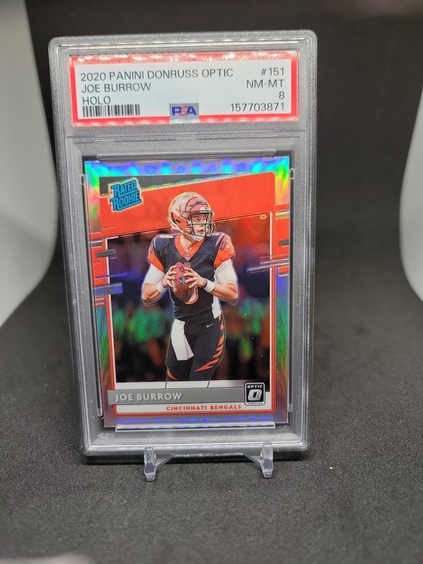 2020 Panini Donruss Optic - Rated Rookies Joe Burrow #151 Holo Prizm (RC) psa 8