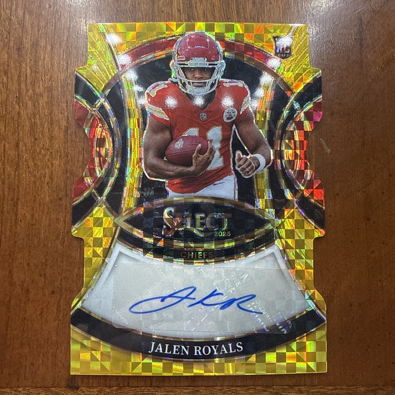 2025 Panini Select Jalen Royals Rookies Gold Prizm Die-Cut Auto #9/10