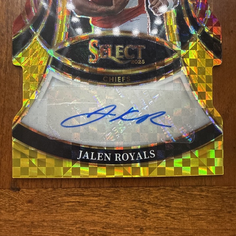 2025 Panini Select Jalen Royals Rookies Gold Prizm Die-Cut Auto #9/10 view 2