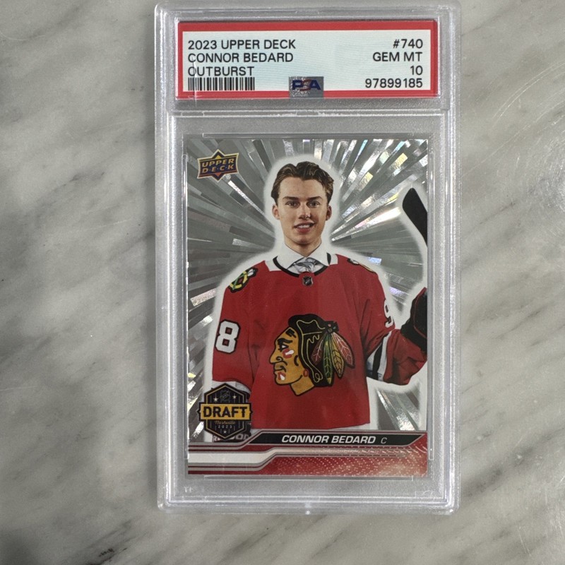 2023 UD OUTBURST #740 CONNOR BEDARD PSA 10