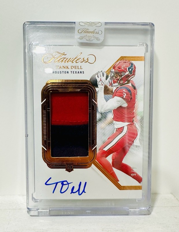 2023 Flawless- Tank Dell- RC Patch Auto- ON CARD SP 4/6- Houston Texans