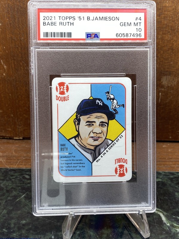 2021 1951 Topps by Blake Jamieson - Babe Ruth #4 Red Back PSA 10