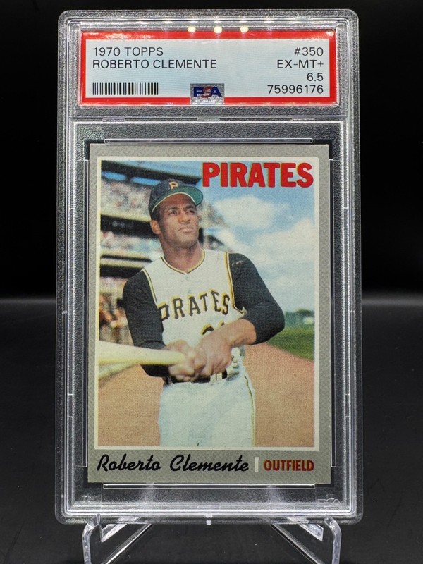 1970 TOPPS!  ROBERTO CLEMENTE!  PITTSBURGH PIRATES!  #350   PSA 6.5!   EX-MT+!