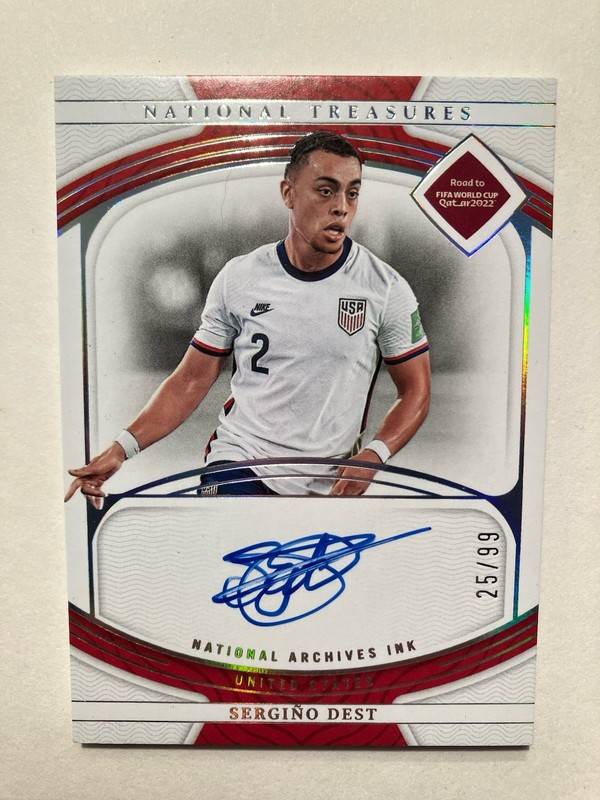 2022 Panini National Treasures Sergino Dest Archives Ink On Card Auto /99 #NI-SD