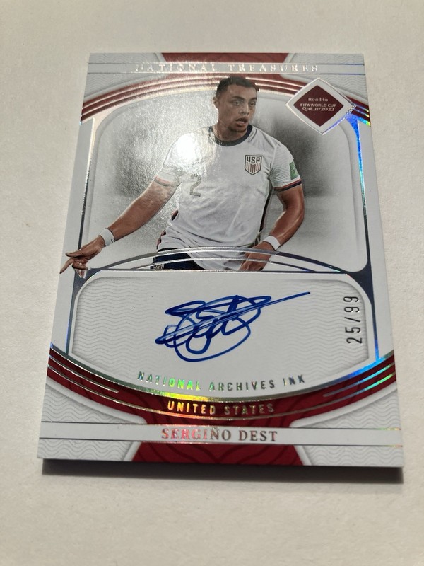 2022 Panini National Treasures Sergino Dest Archives Ink On Card Auto /99 #NI-SD view 2