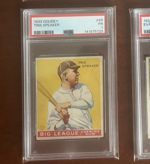 1933 Goudey Tris Speaker #89 PSA 1 (WHAT?!?!)  CLEAN with creases presents well