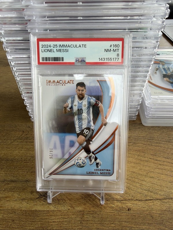 2024-25 Panini Immaculate Collection Soccer Lionel Messi Argentina /26 PSA 8