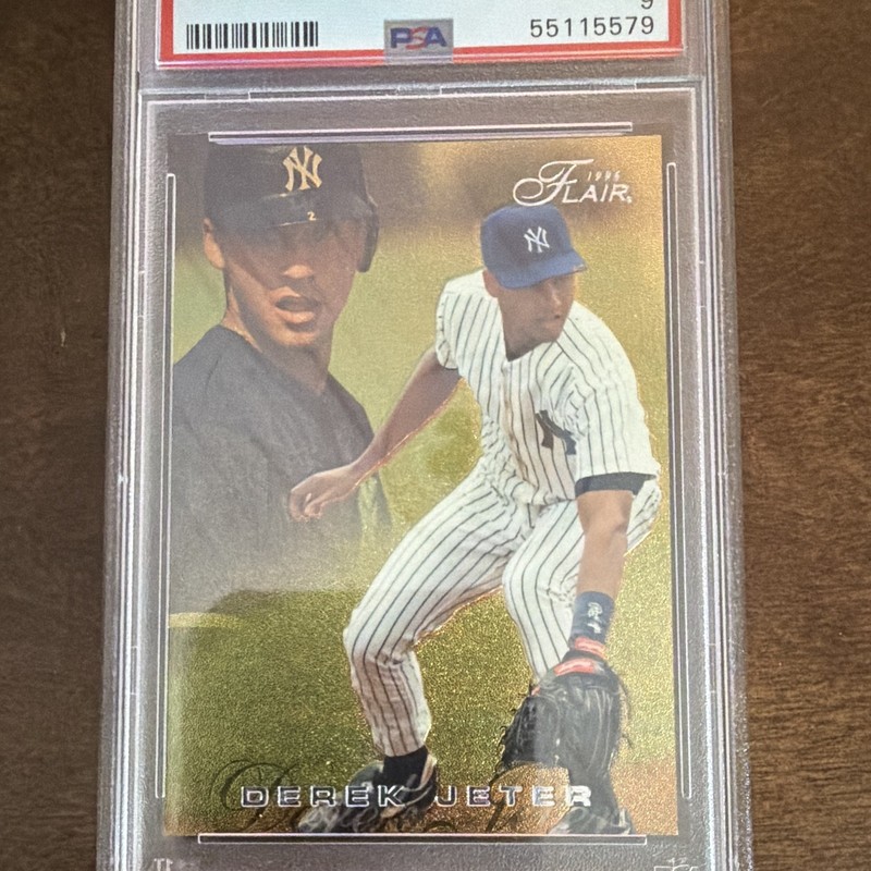 Fleer 1996 Flair Derek Jeter #129 PSA 9 New York Yankees Baseball Card view 2