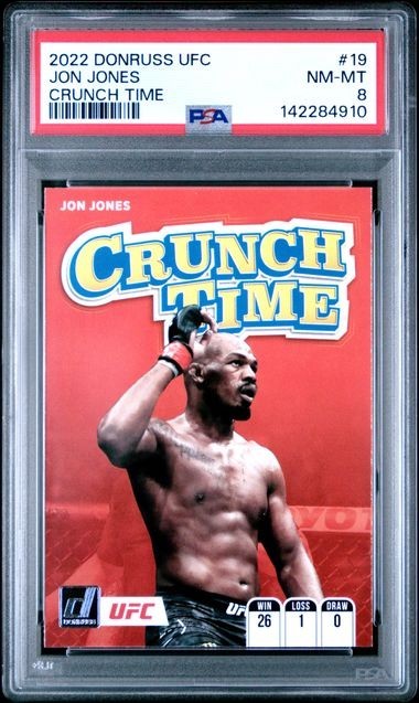 2022 Panini Donruss UFC: JON JONES, Crunch Time SSP Insert Red (#19) PSA 8