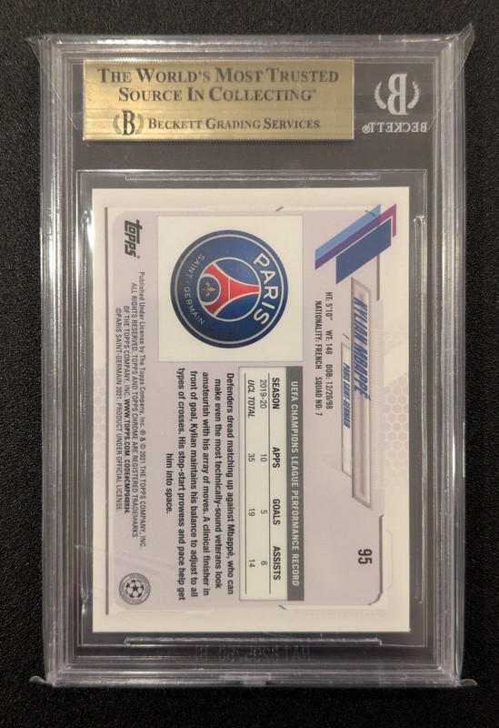 Kylian Mbappé ⚽ 202-21 Topps Chrome X Aoki UCL Neon Future #95 ⚽ BGS 9.5 ⚽ PSG view 2