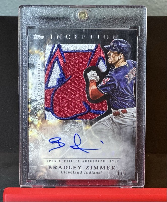 2018 Inception Baseball - Bradley Zimmer 1 of 1 Patch Auto #IAJBZ Cleveland