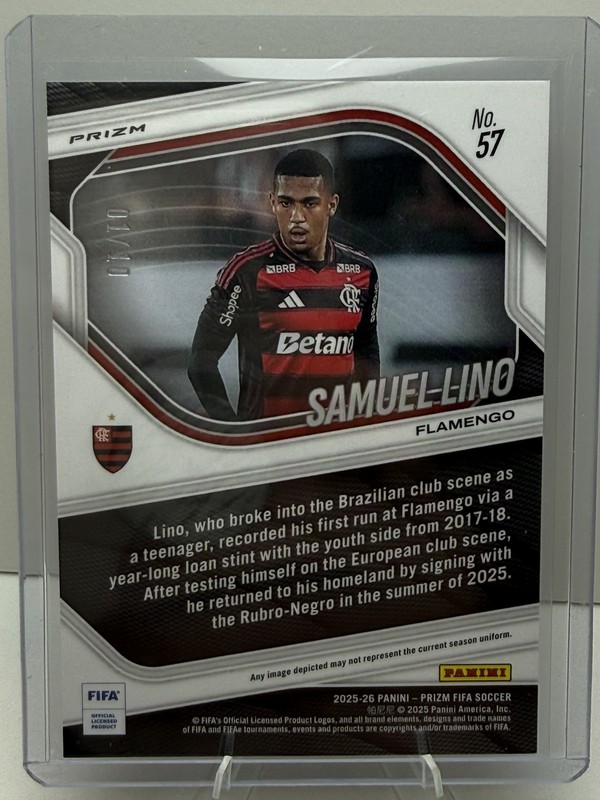 2025-26 Panini Prizm FIFA Soccer Samuel Lino #57 Gold Prizms /10 view 2