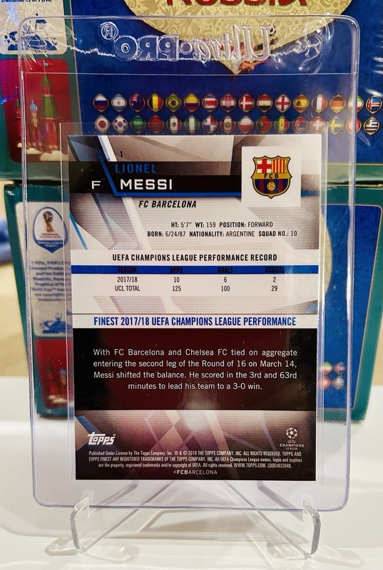 2018-19 Topps Finest UCL Lionel Messi  #1 FC Barcelona Argentina view 2