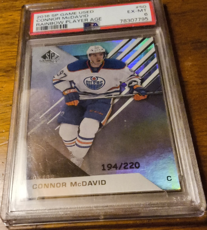 Upper Deck 2016-17 SP Game Used McDavid Rainbow Player Age /220 PSA 6