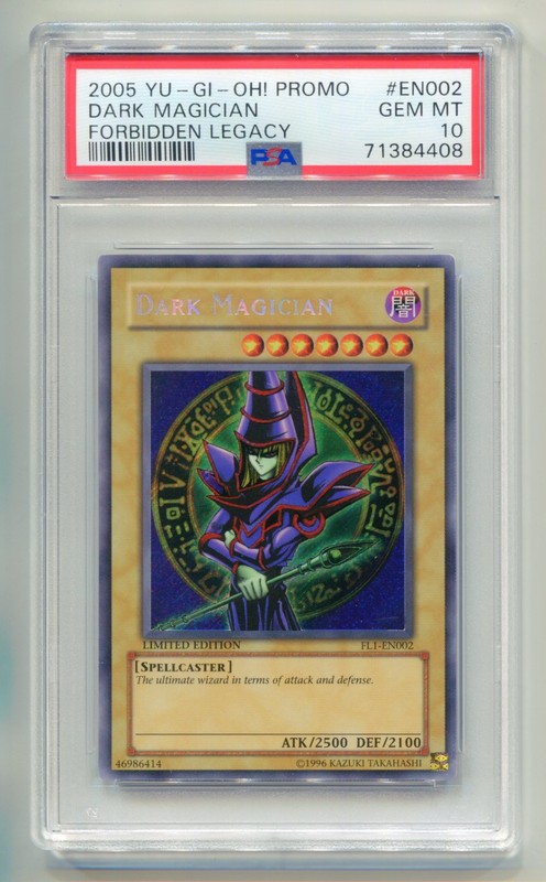 2005 KONAMI YU-GI-OH FORBIDDEN LEGACY DARK MAGICIAN FL1-EN002 HOLO PSA 10 E2