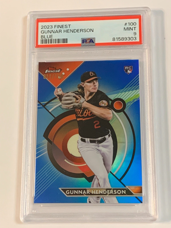 2023 Finest Blue Refractor #100 Gunnar Henderson RC /150 - PSA 9 (Mint)