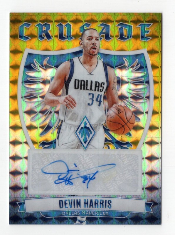 2023-24 Panini Phoenix Devin Harris Crusade Signatures Gold Prizm Auto #'d /10