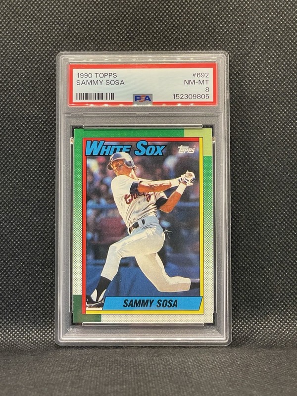 1990 Topps - Sammy Sosa #692 (RC) PSA 8 Chicago White Sox Cubs Rookie