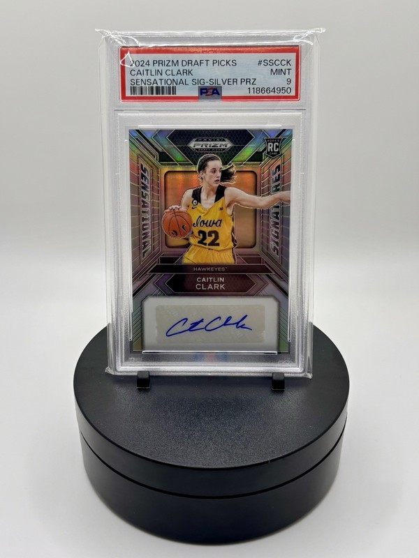 2024-25 Prizm Draft Picks CAITLIN CLARK Auto PSA 9 RC Sensational Signatures