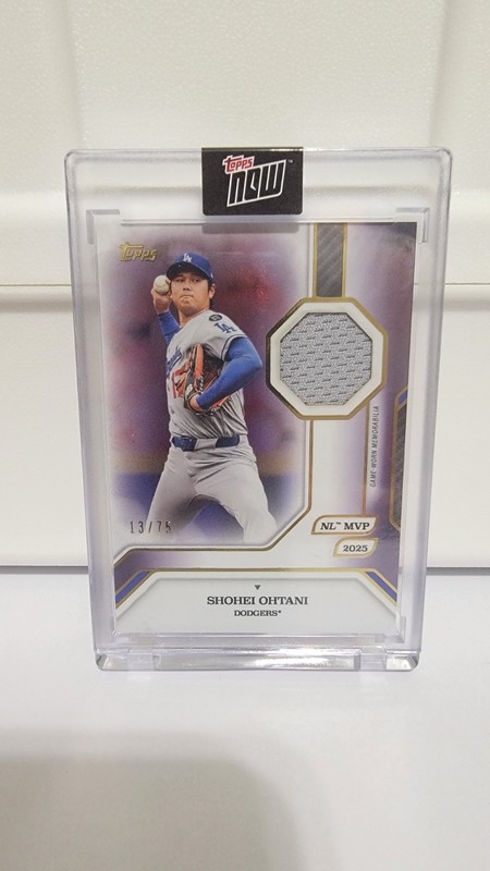 2025 Topps Now MVP Collection Patch Purple /75 Shohei Ohtani Game-Worn