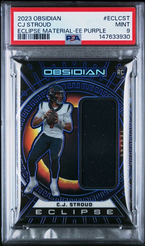 2023 Panini Obsidian C.J. Stroud Eclipse Materials EE Purple /75 PSA 9 RC Texans view 1